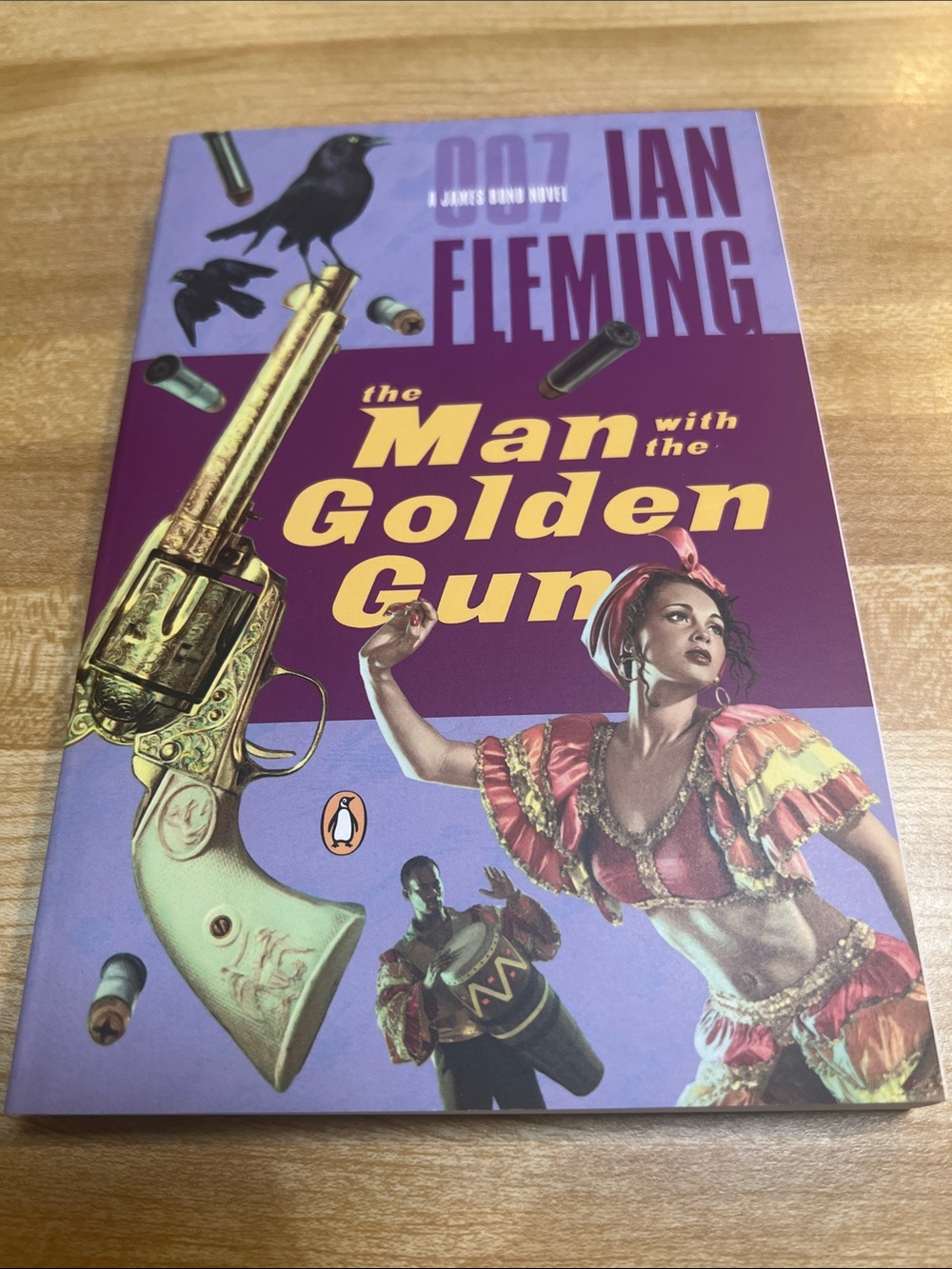 #2868**Ian Fleming "The Man with the Golden Gun" Paperback - Purple & Gold Cover